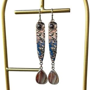 New 🎁 Silver Quartz & Hematite Dangle Earrings